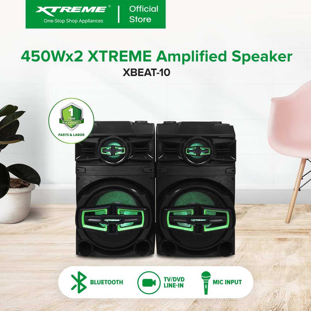 XTREME 450Wx2 Amplified Speaker FM USB SD Card XBEAT10 XTREME