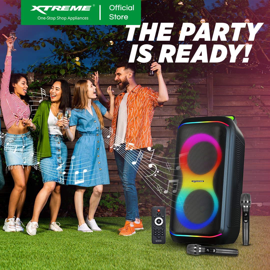 XTREME Vibe 800W Stylish Portable Karaoke Speaker with 2 Wireless Microphone (X-VIBE650)