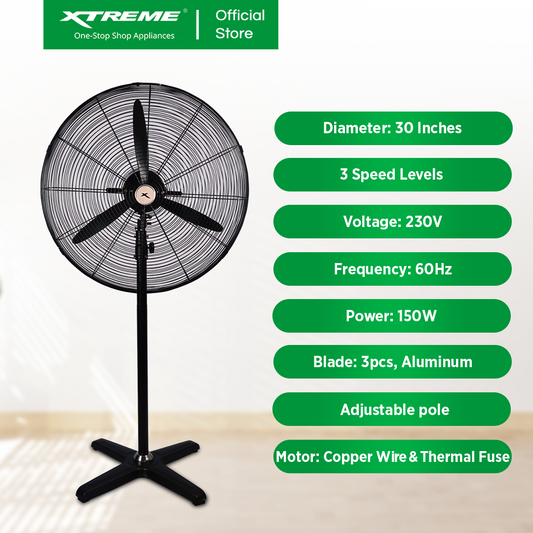 XTREME HOME 30-inch Industrial Stand Fan (XH-EF-ISF30)