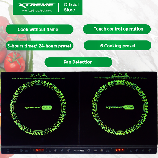 XTREME HOME 3100W Double Burner Induction Cooker (XH-IC21002B)