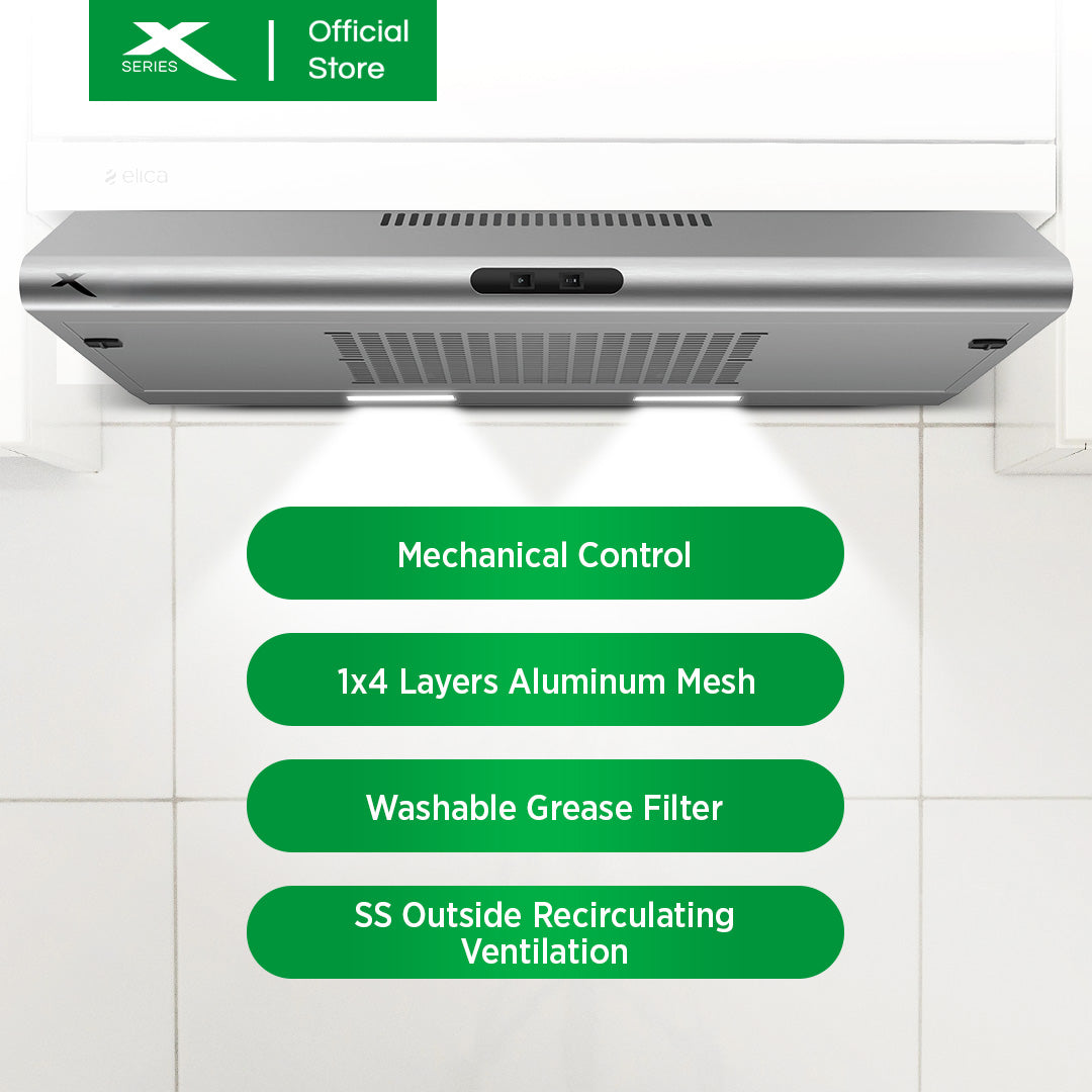 X-SERIES 90cm Rangehood Wall-mount Stainless Steel 3-Speed Button w/ LED Light | XHOOD-90CM2X