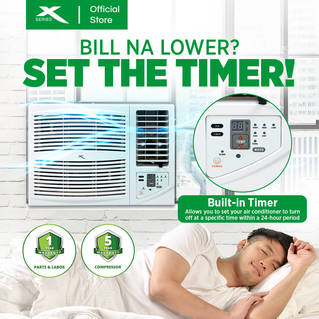 X-SERIES 1.5HP Window Type Aircon w/ Remote Control Energy Efficient (White) | XACWT15RX