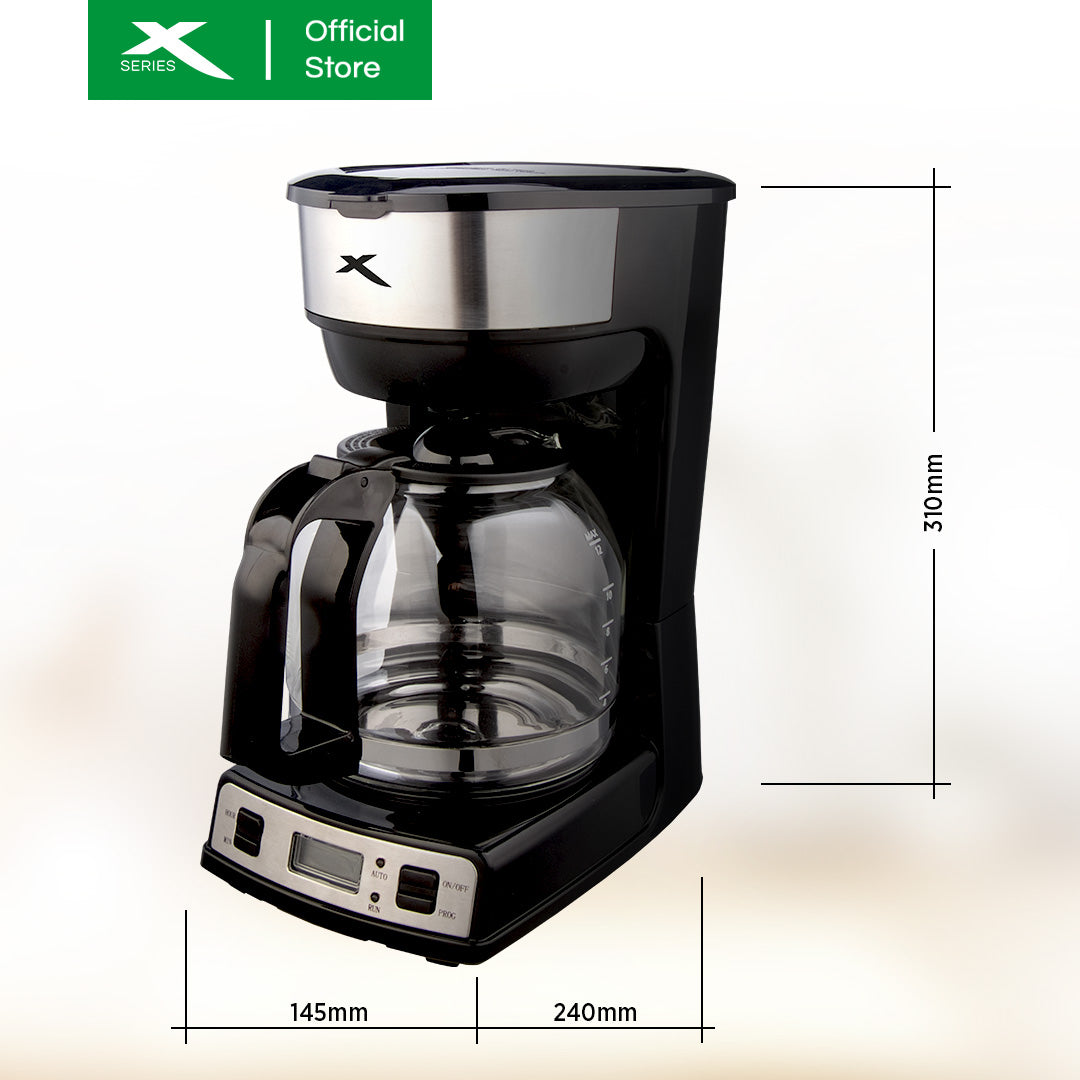 XTREME HOME 1.8L Coffee Maker 4-Functional Buttons Auto Shut-off & LCD Display | XH-COFFEEMAKER180L