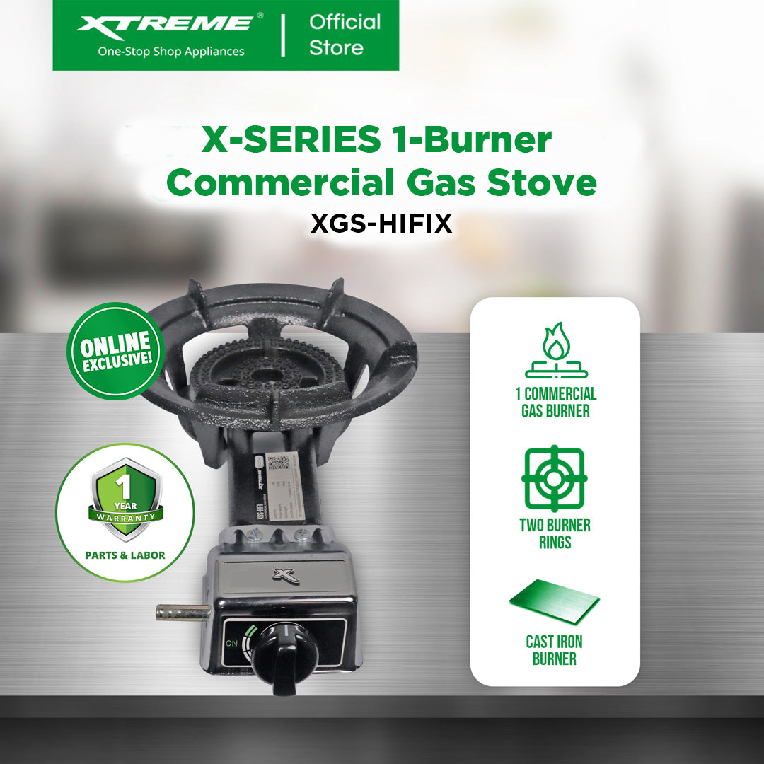 XSERIES Single Burner Commercial Gas Stove Cast Iron Burner with Auto