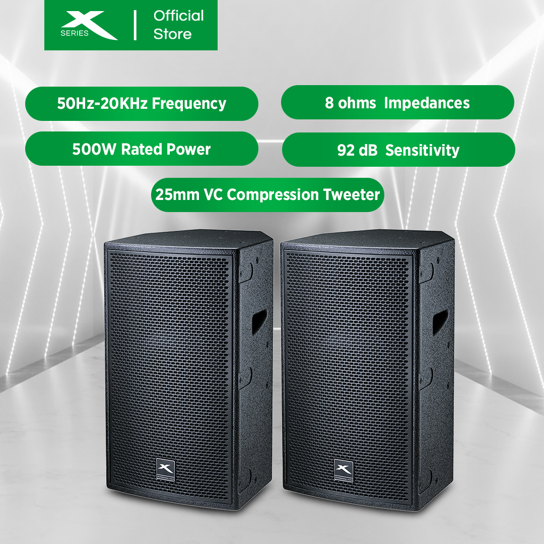 X-SERIES 500W Two Way Speaker 50Hz-20kHz Frequency Response Sensitivity Black (XPRO-10X)