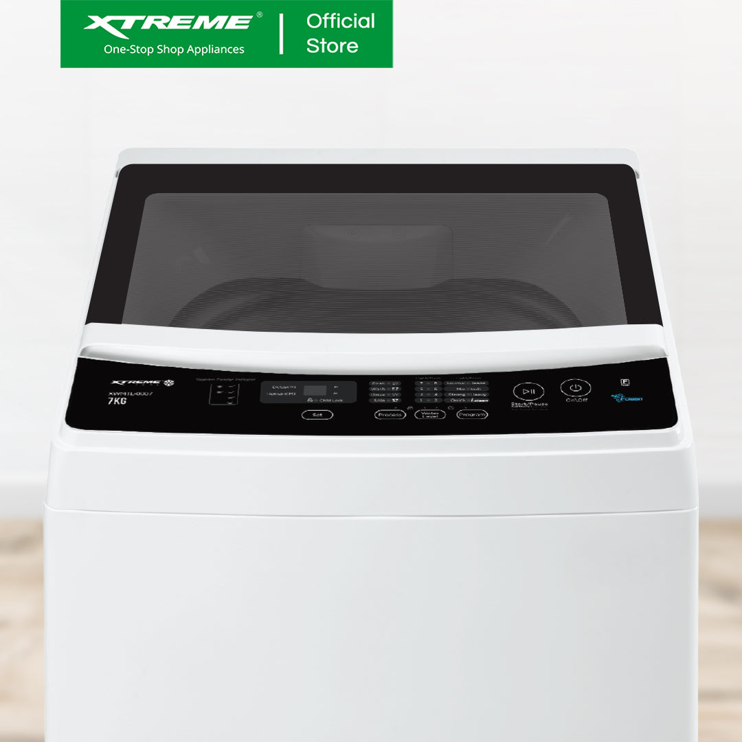 X-SERIES 7KG Top Load Automatic Washing Machine w/ Spin Dry (Black Cover) | XWMTL-0007BX