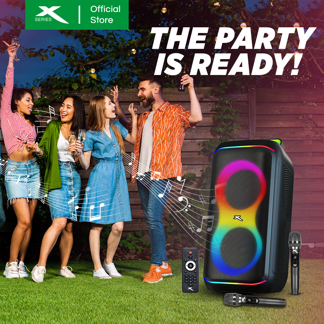 X-SERIES 800W Portable Karaoke Speaker with Free2 Wireless Mic, TF Card, Aux Input & USB (X-VIBE650)