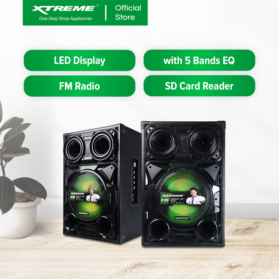XTREME 250Wx2 Amplified Speaker Bluetooth FM USB SD Card Reader LED Display | SN-08DJ