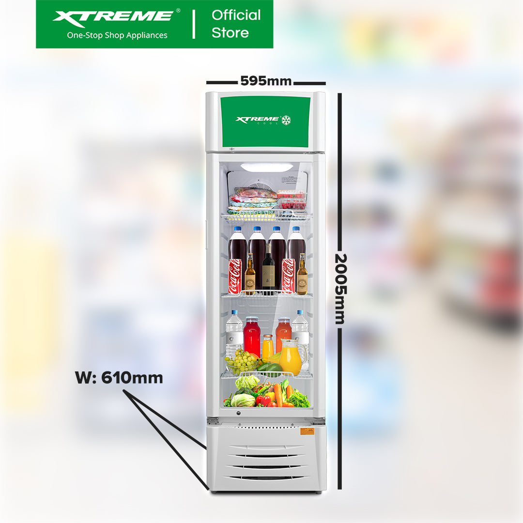XTREME COOL 11 CUFT. Beverage Cooler No Frost Double Glass Door w/ Key & Lock | XCOOL-CHILLER11