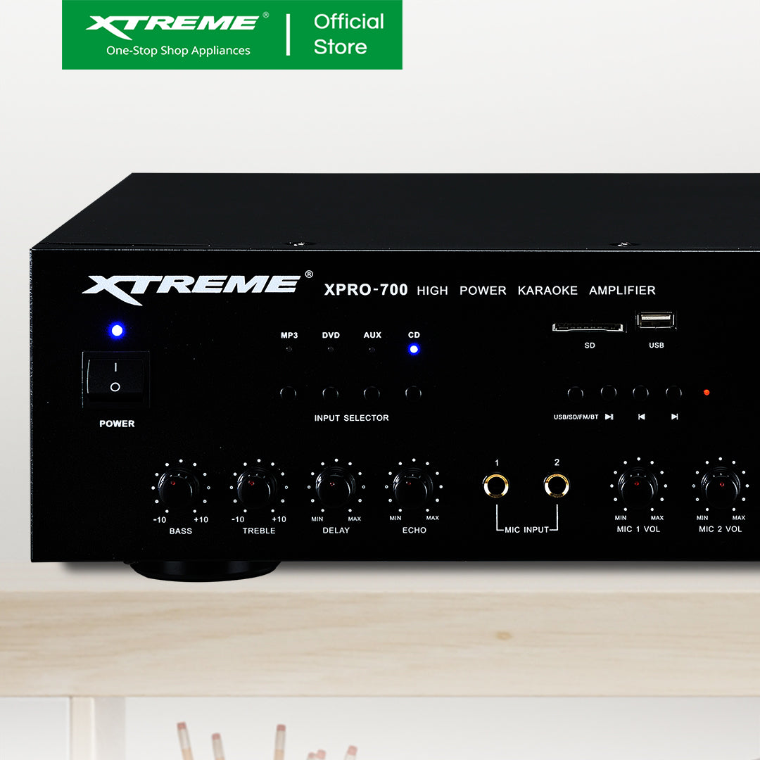 XTREME 700W Amplifier 35kHz-20kHz-FR 8-Rated Impedance 3”x2-Treble 12"-Woofer | XPRO-700