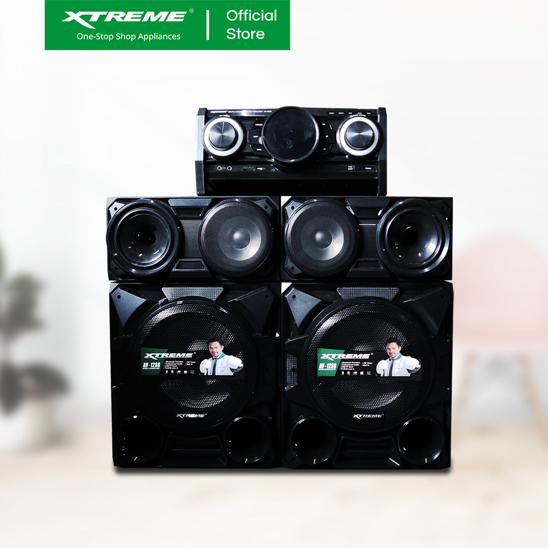 XTREME 450Wx2 Amplified Speaker Bluetooth FM USB SD Card Reader LED Display w/ Remote | AV-12SG