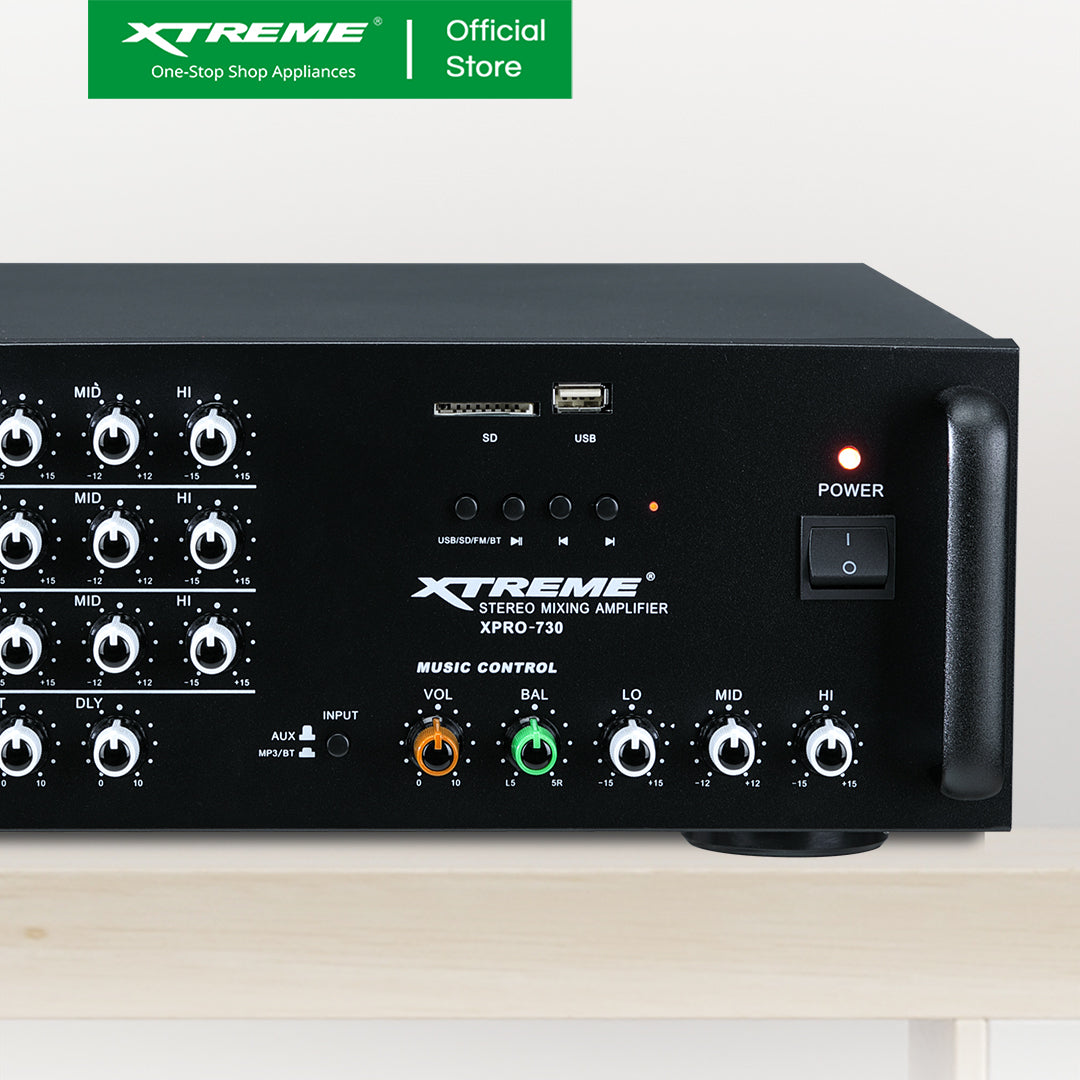 XTREME 730W Amplifier 35kHz-20kHz-FR 8-Rated Impedance 3”x2-Treble 12"-Woofer | XPRO-730