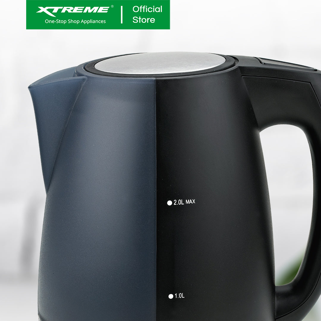 XTREME HOME 2L Electric Kettle Heat-Resistant Plastic Housing (Black) | XH-KTDW172S