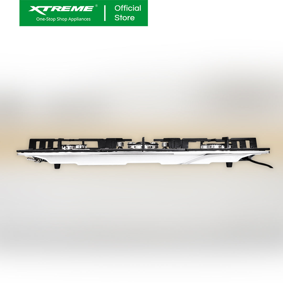 XTREME HOME 5 Burner Stainless Steel Gas Hob with Electric Ignition and FFD (Silver) | XH-GH-SS5BH