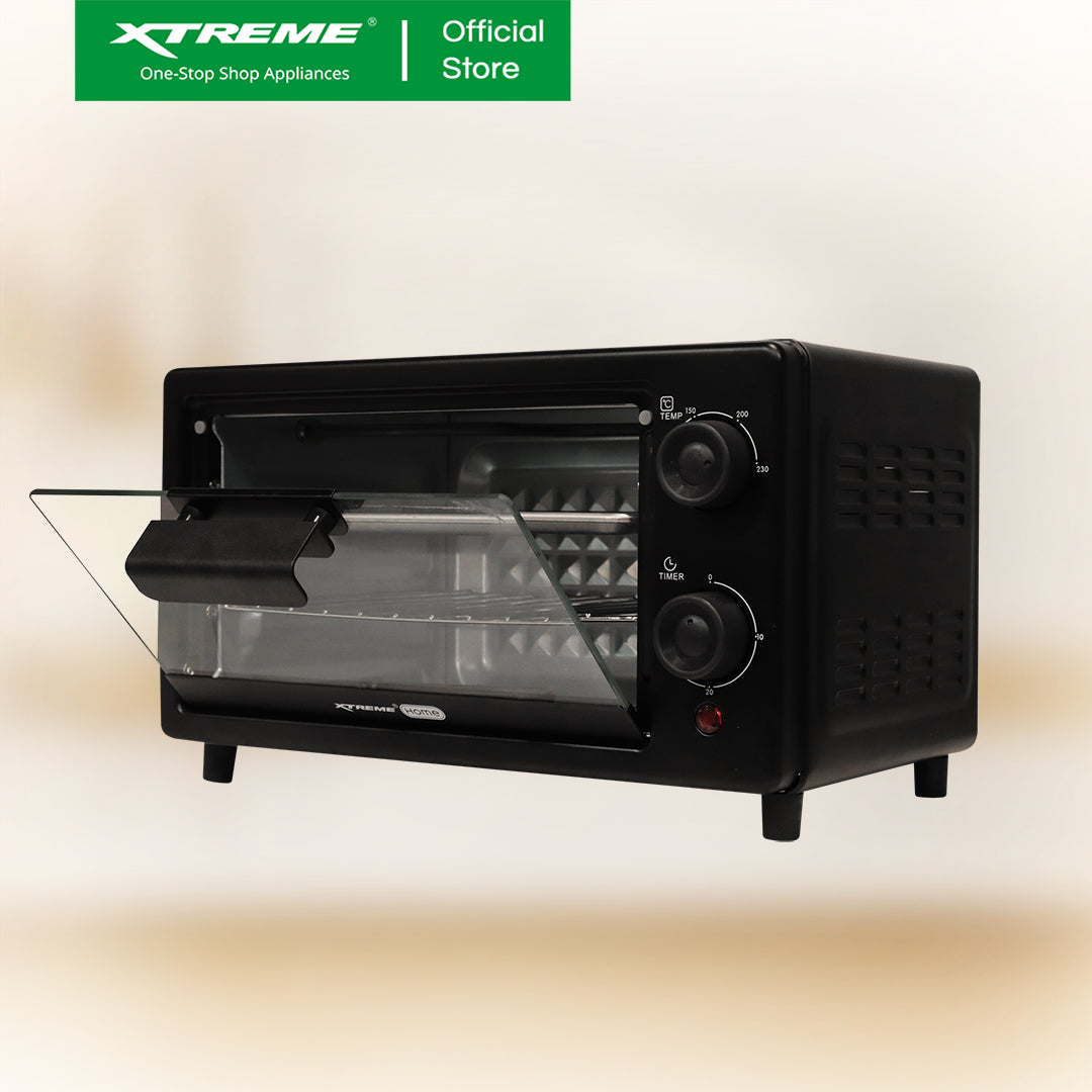 XTREME HOME 10L Oven Toaster with Temperature Control and timer (Black) | XH-OT-10LBLACK