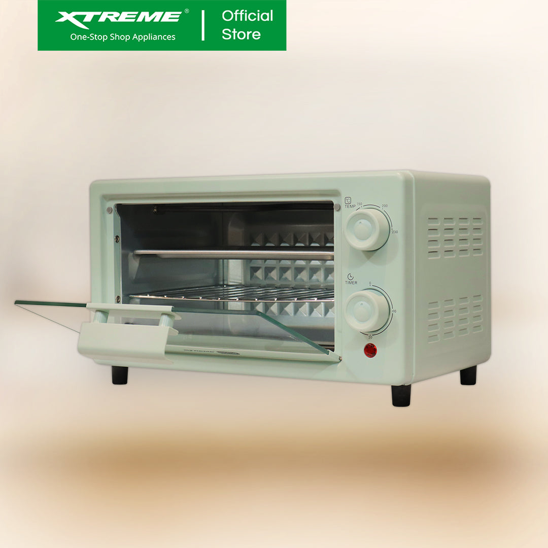 XTREME HOME 10L Oven Toaster with Temperature Control and timer (Green) | XH-OT-10LGREEN