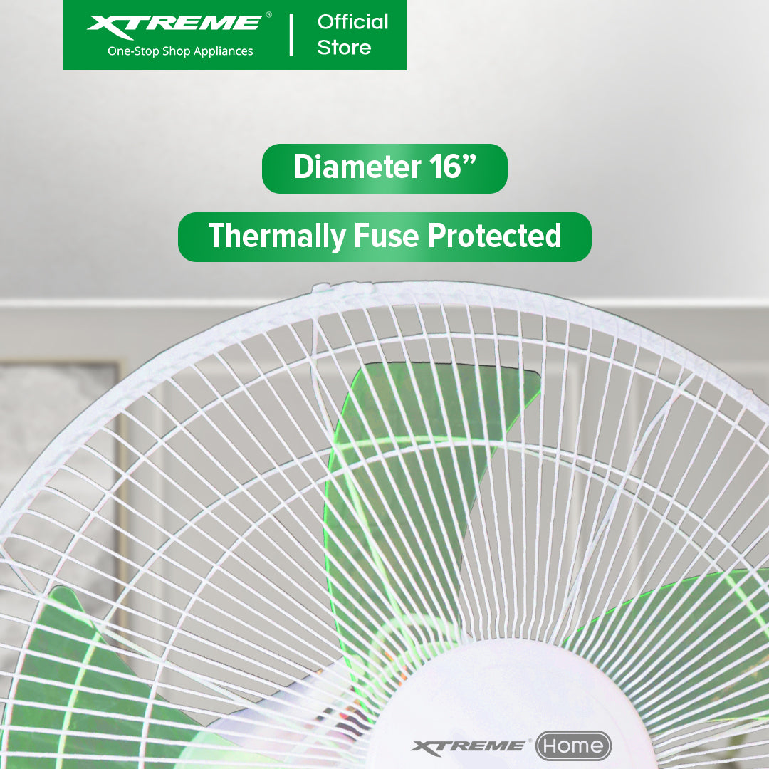XTREME HOME 16 inches Ceiling Fan 3-Speed with Wall Rotary Switch (Green) | XH-EF-OF16GREEN