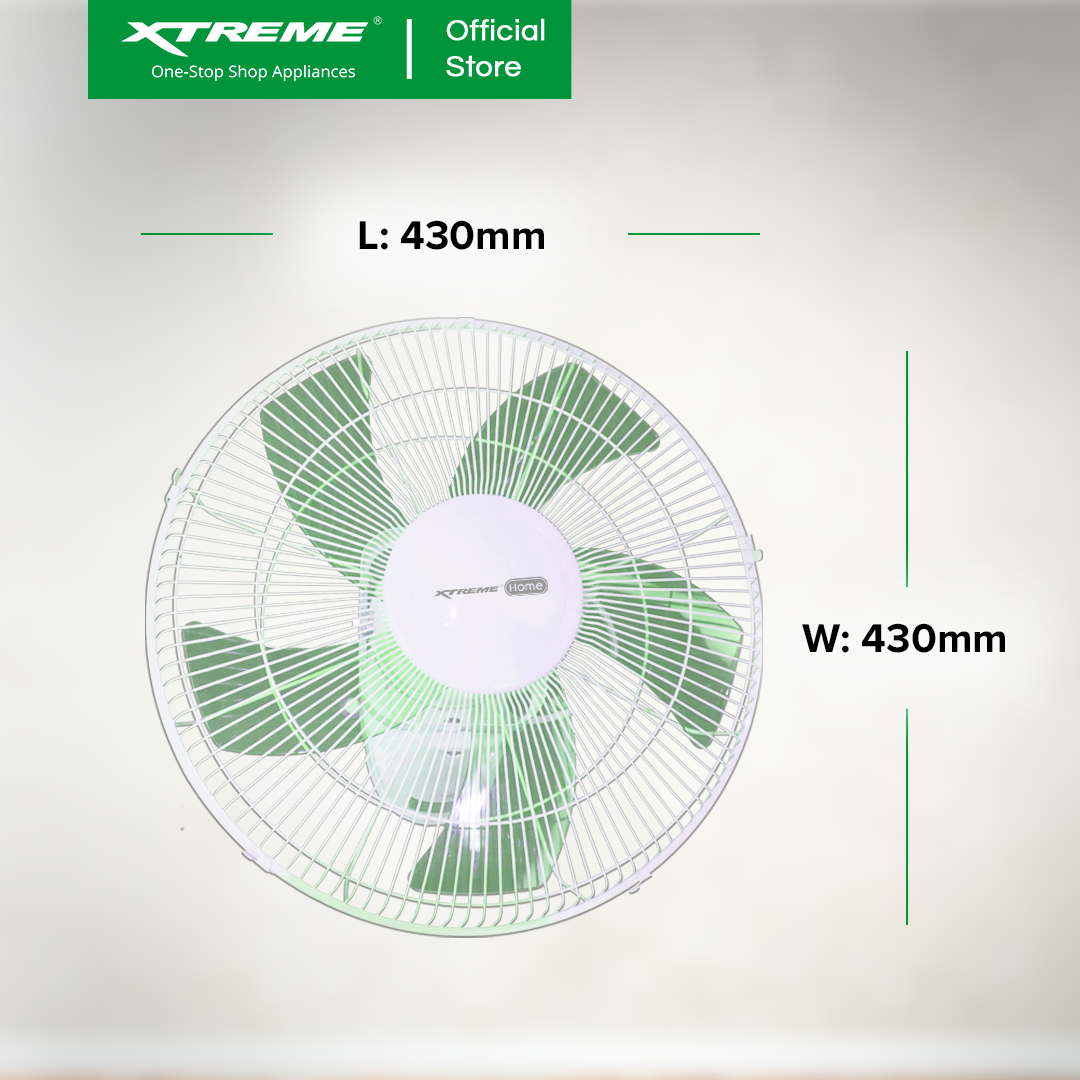 XTREME HOME 16 inches Ceiling Fan 3-Speed with Wall Rotary Switch (Green) | XH-EF-OF16GREEN