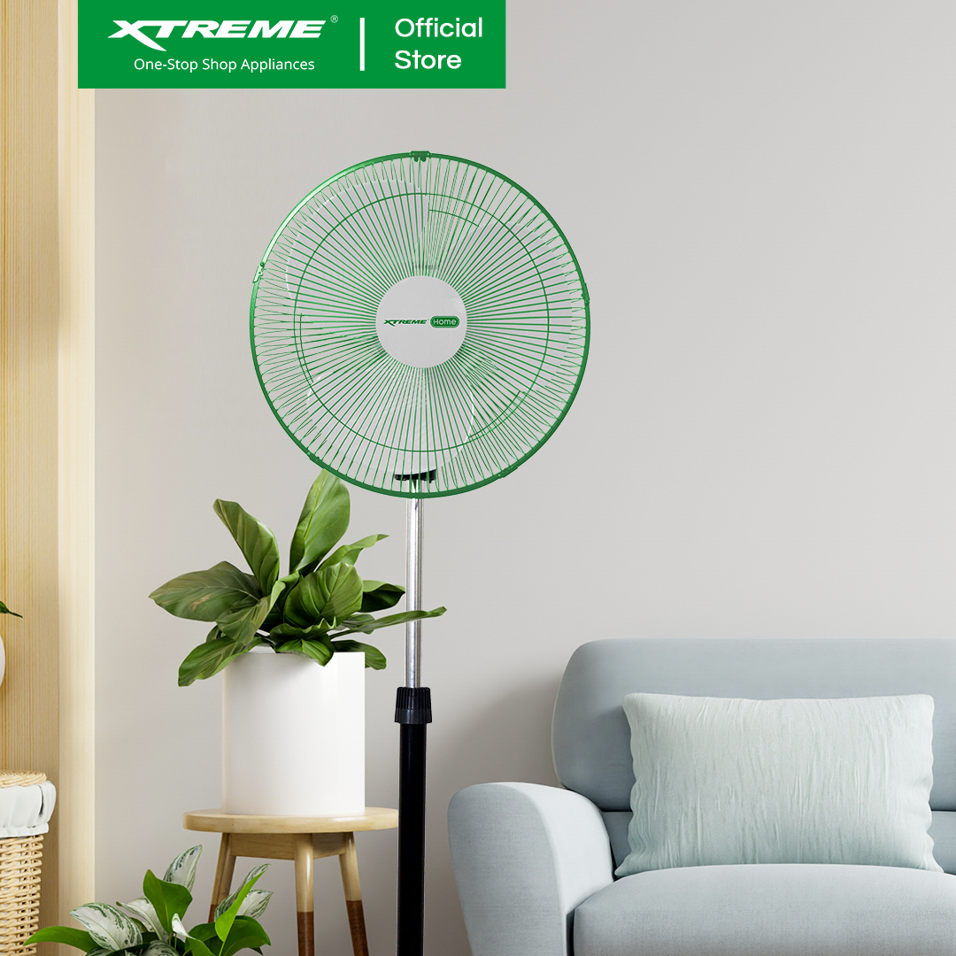XTREME HOME 16 inches Stand Fan 3-Speed Levels Oscillation Function (White Blade) | XH-STANDFAN16W