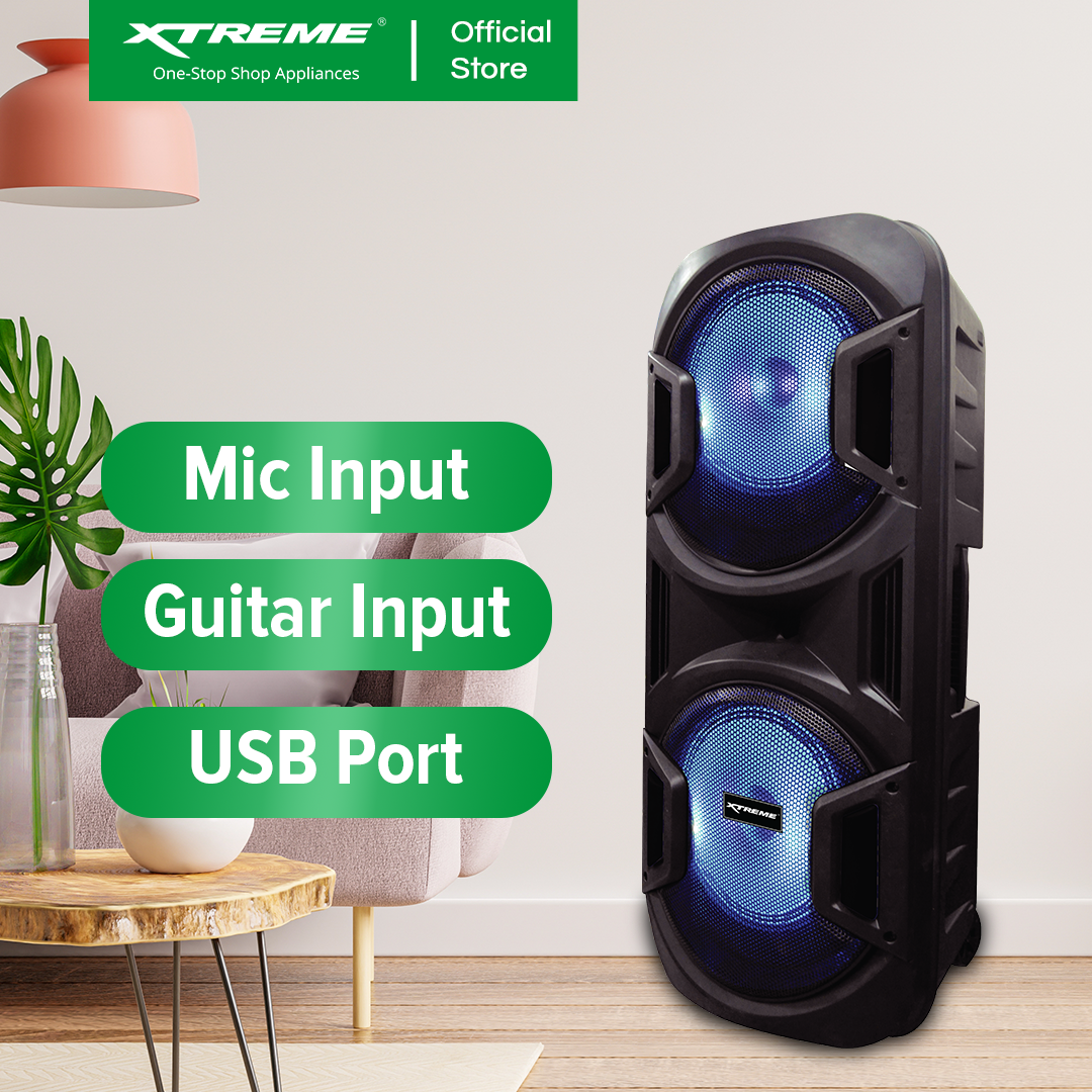 XTREME 450W Portable Speaker System USB Micro SD FM Radio Mic Input Guitar Input | XBLAST-12W