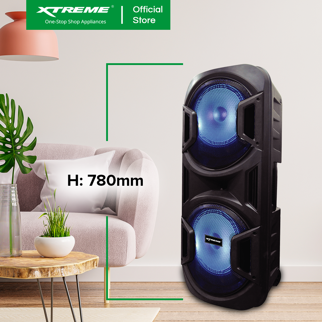 XTREME 450W Portable Speaker System USB Micro SD FM Radio Mic Input Guitar Input | XBLAST-12W