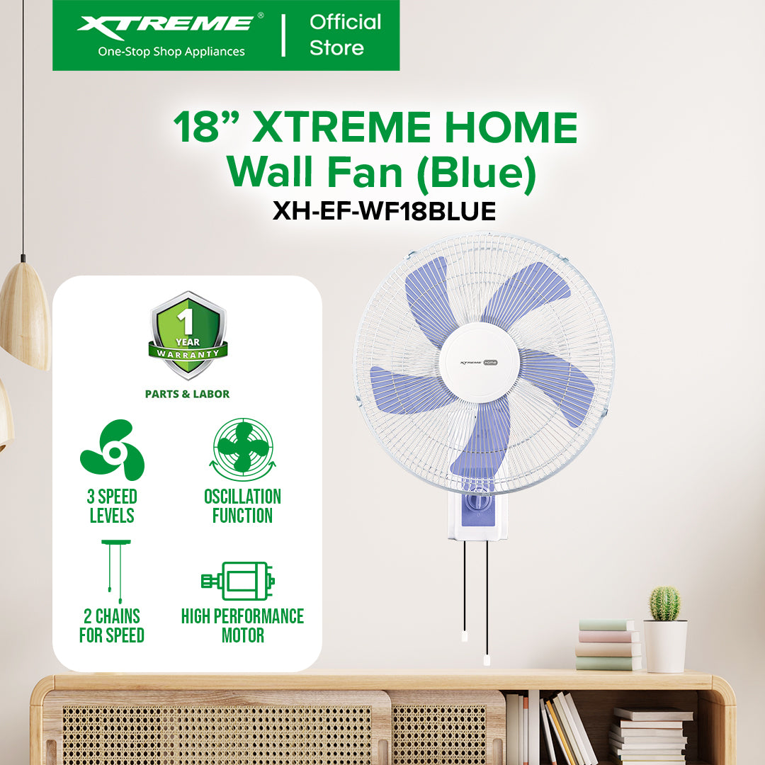 18" XTREME HOME Wall Fan (Blue) | XH-EF-WF18BLUE