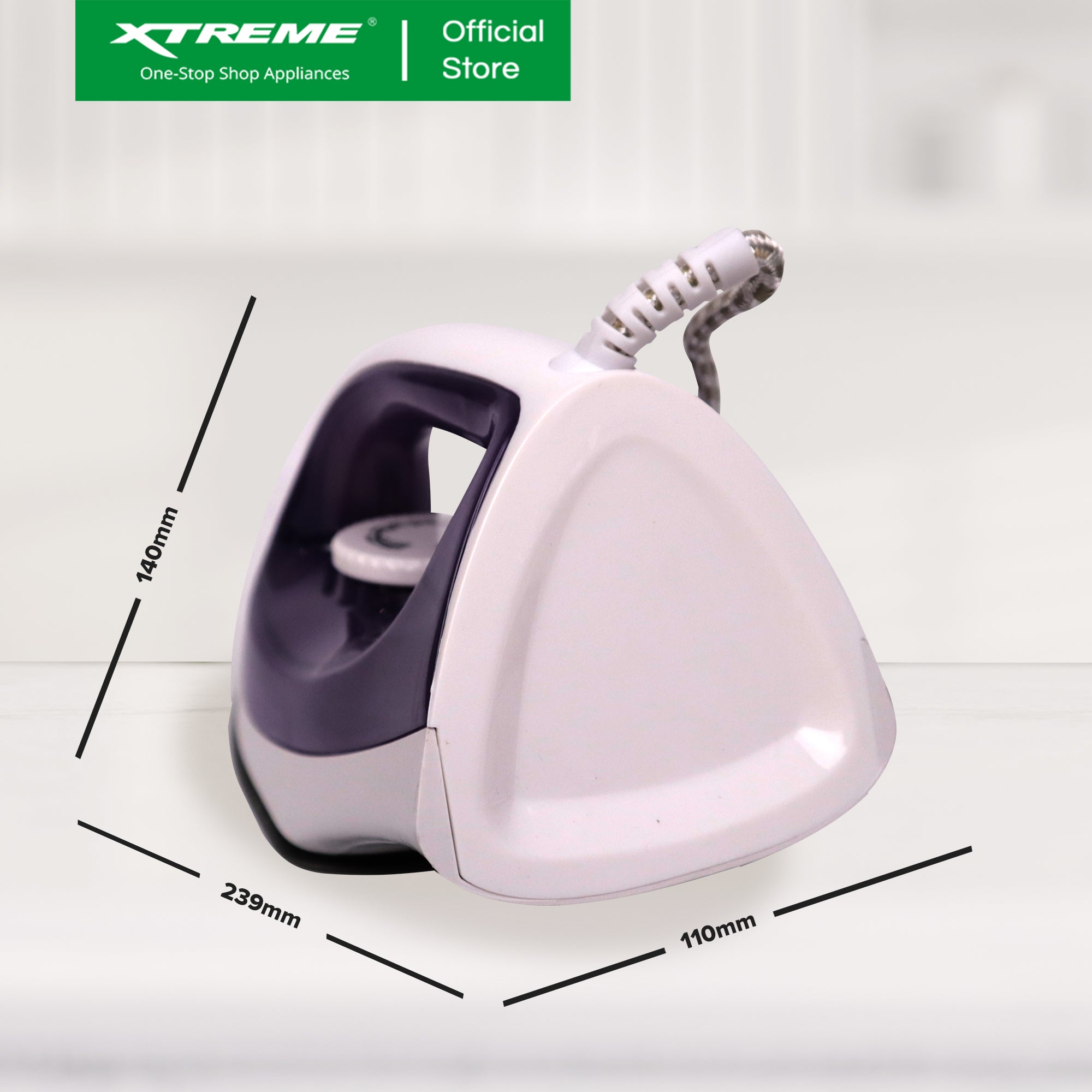 XTREME HOME Dry Iron w/ Soleplate Overheat Protection & Indicator Light (Violet) | XH-IRONDRYVIOLET