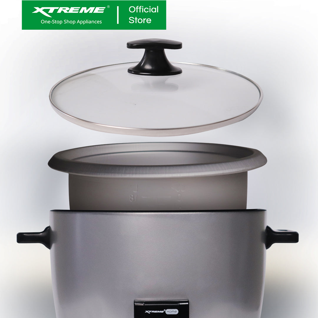 XTREME HOME 1L Rice Cooker 5 Cups with Automatic Keep Warm Function (Silver) | XH-RC-DRUM5SILVER