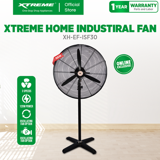 XTREME HOME 30-inch Industrial Stand Fan (XH-EF-ISF30)
