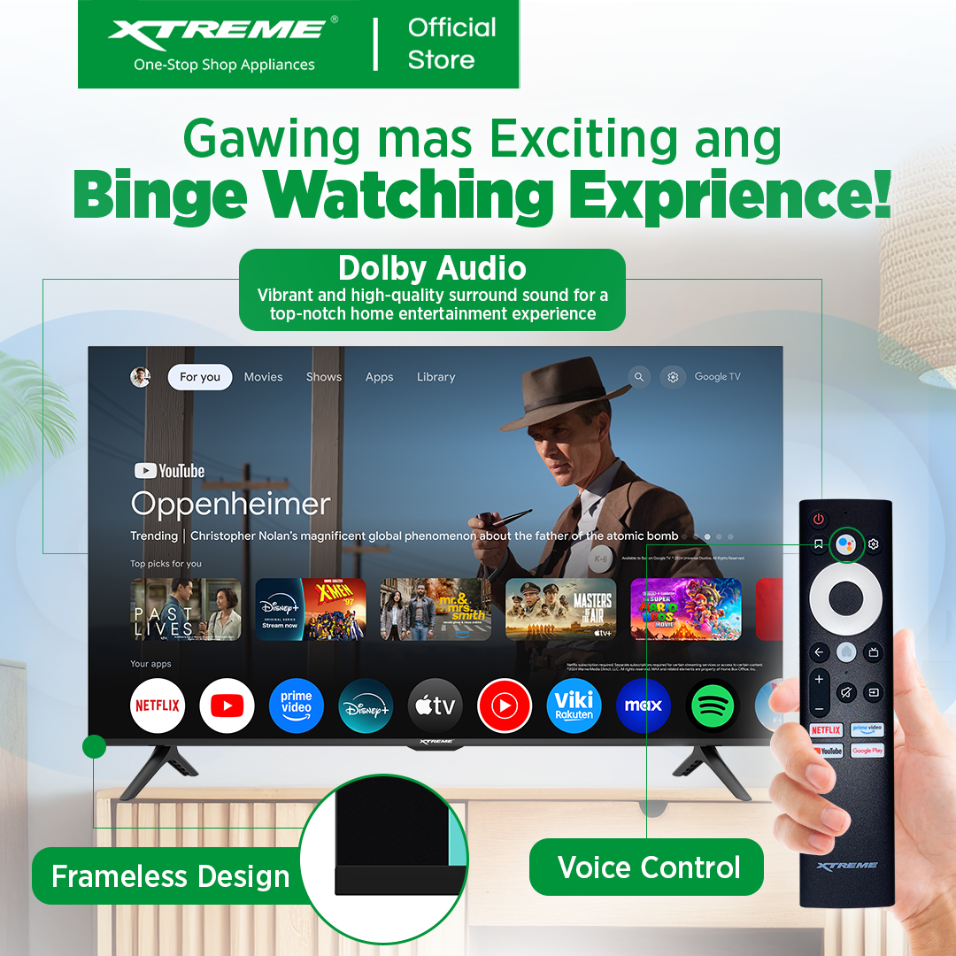 XTREME 55 inch Smart Android TV  14 4K UHD Frameless with Free Wall Bracket (Black) | MF-5500SA