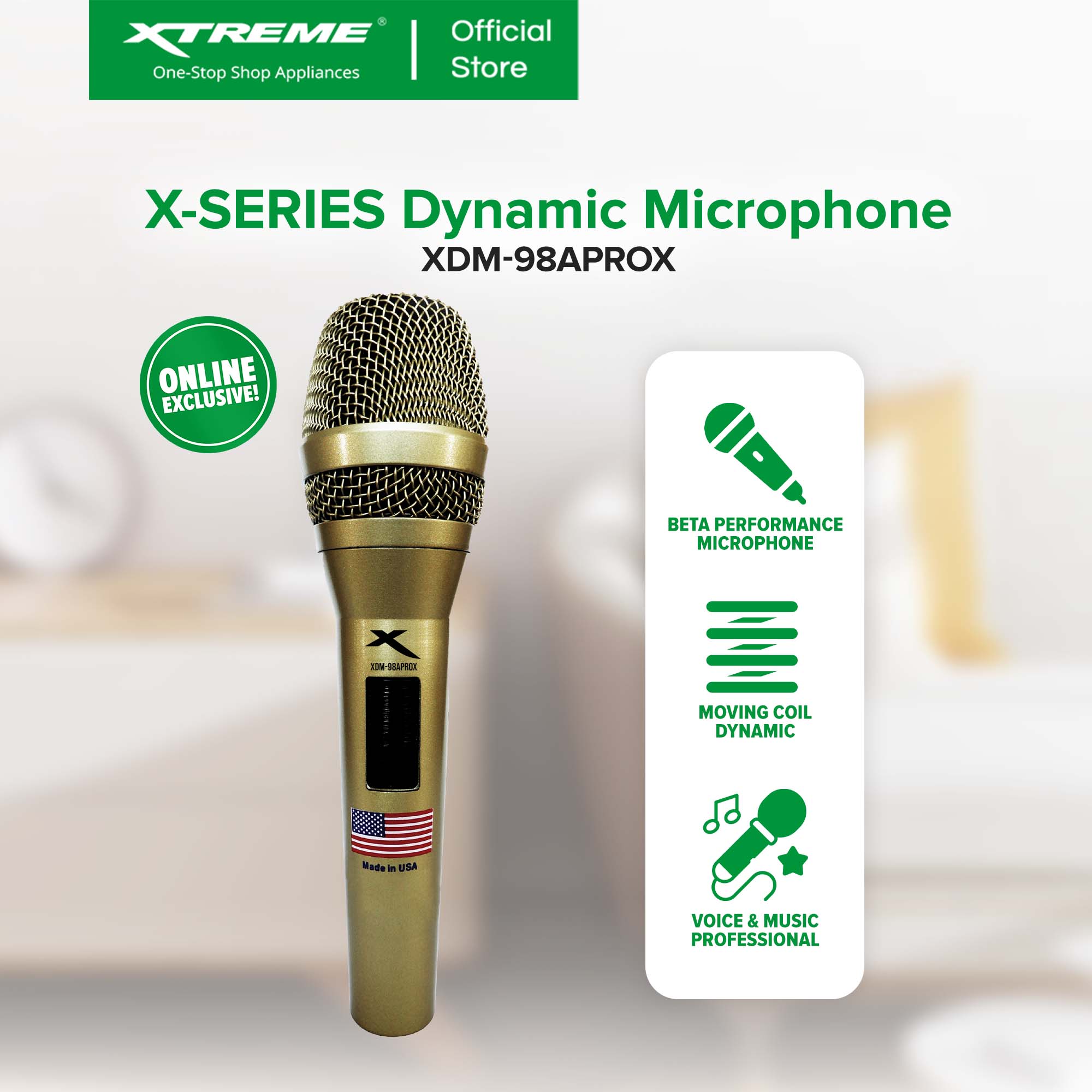 X-SERIES High End Dynamic Microphone w/ 7.5m Mic Cable | XDM-98APROX