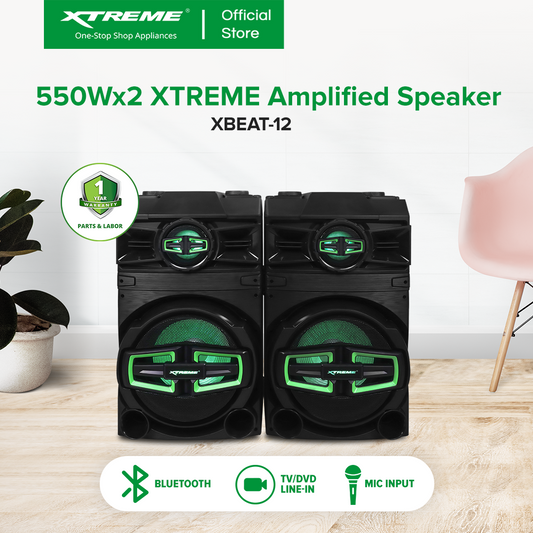 XTREME 550Wx2 Amplified Speaker FM USB SD Card | XBEAT-12