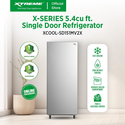 X-SERIES 5.4 CUFT. Single Door Refrigerator Manual Defrost Separate Chiller | XCOOL-SD151MV2X