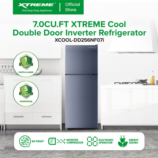 XTREME COOL 7.0CU.FT. Inverter Double Door No Frost Refrigerator (XCOOL-DD256NF07i)