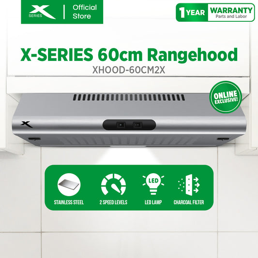 XTREME HOME 60cm Rangehood Wall-mount Stainless 2-Speed Mechanical Control w/ LED Light| XHOOD-60CM2