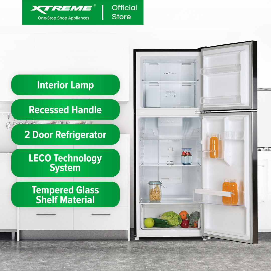 X-SERIES 12 CUFT. Double Door Inverter Refrigerator No Frost (Silver) | XCOOL-DD256NF12IX