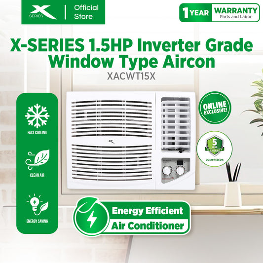 X-SERIES 1.5HP Window Type Aircon Inverter Grade Manual (White) | XACWT15X