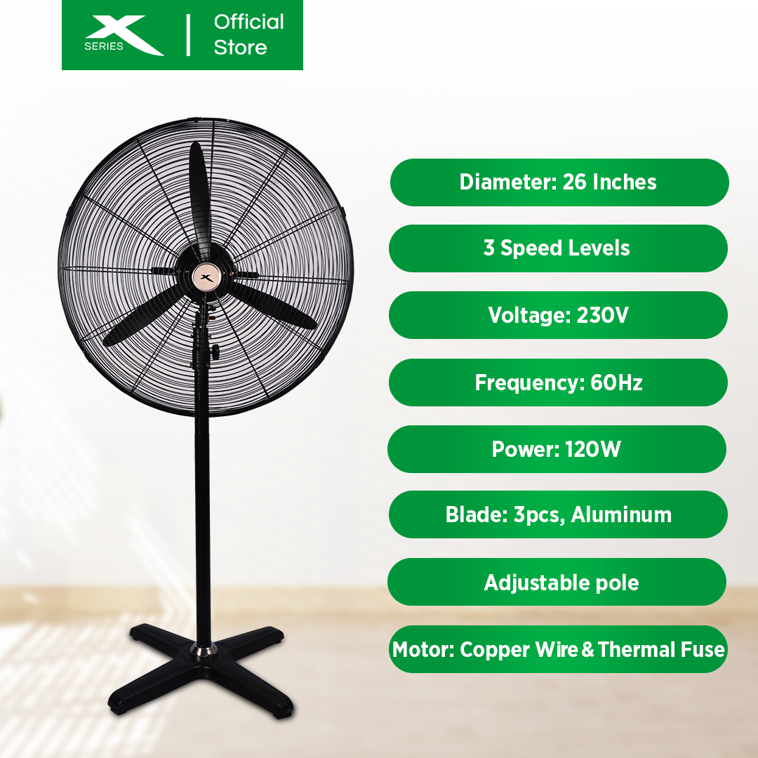 XTREME HOME 26" Industrial Stand Fan (XH-EF-ISF26)