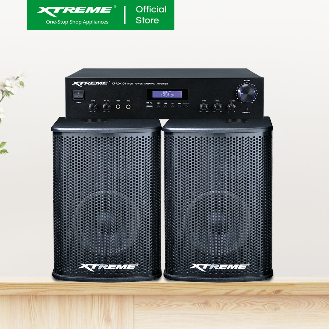 X-SERIES 300W Amplifier with 200W Speaker Set (Black) | XCS-300X