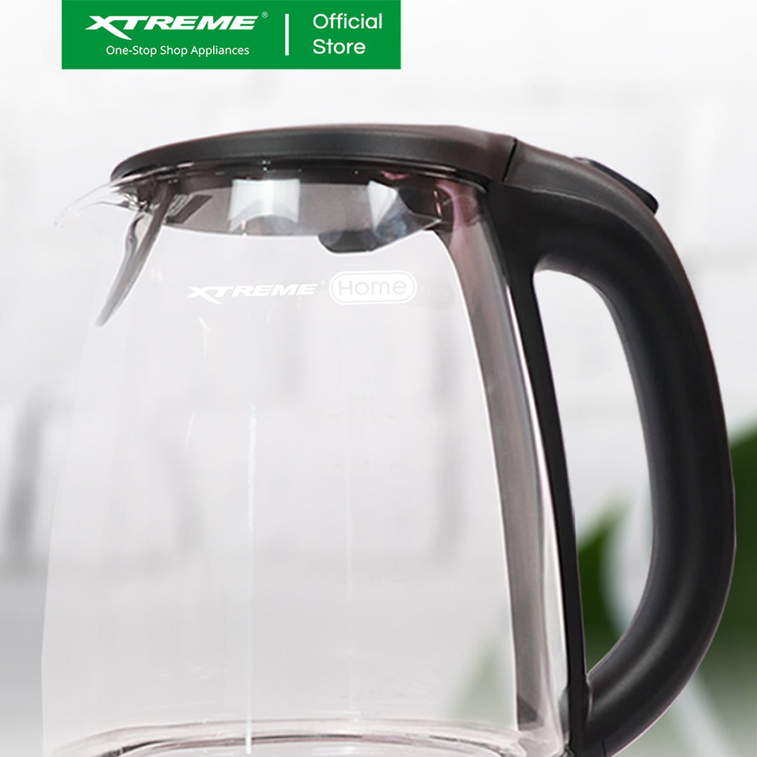 X-SERIES 1.7L Electric Kettle Glass Transparent Body with Water Indicator | XH-KTGL17X