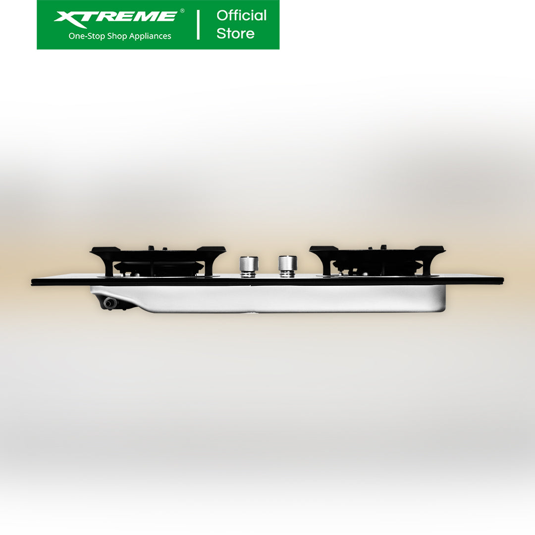 XTREME HOME Double Burner Tempered Glass Gas Hob (XH-GH-TG2BHC)