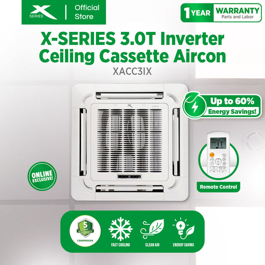XTREME COOL 3.0T Ceiling Cassette Aircon Inverter | XACC3i