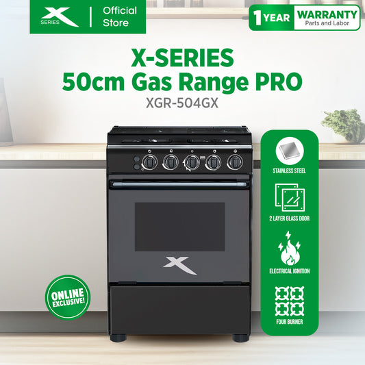 XTREME HOME 50cm Gas Range 4 Burner 55L Oven Free Standing Electric Ignition LPG Source | XGR-504G