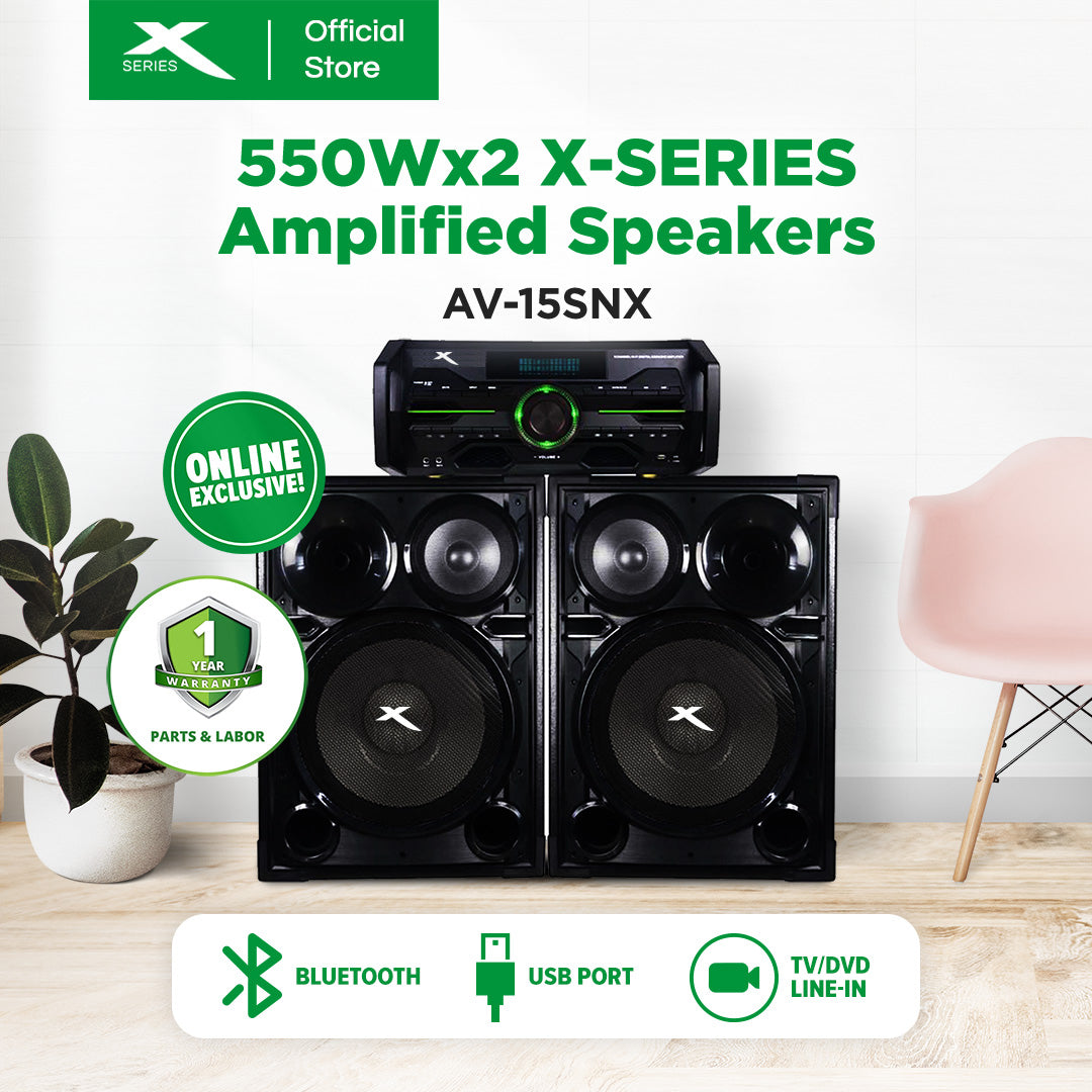550Wx2 X-SERIES AMPLIFIED SPEAKER (AV-15SNX)