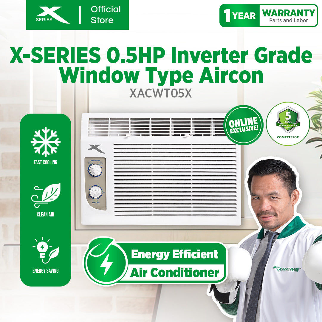 X-SERIES 0.5HP Inverter Grade Window Type Aircon with Silver Ion Filte ...