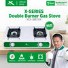XTREME HOME Double Burner Gas Stove Cast Iron Stainless Steel Surface Automatic Ignition | XGS-2BECO