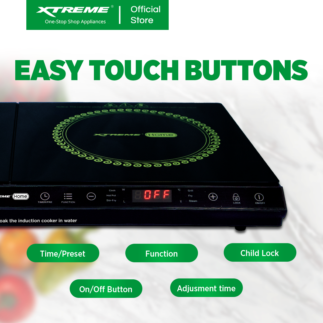 XTREME HOME 3100W Double Burner Induction Cooker (XH-IC21002B)