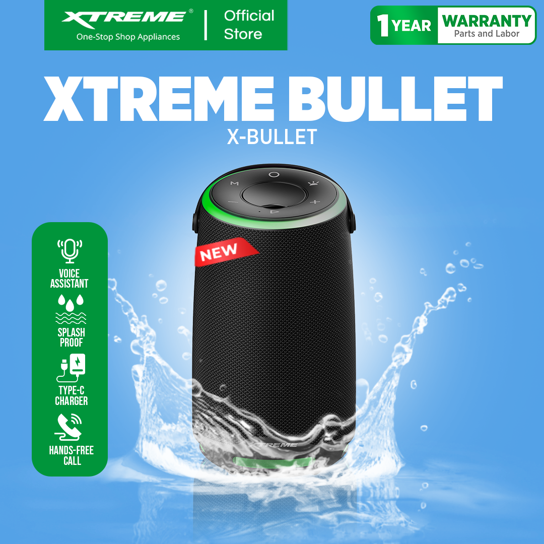 XTREME X-BULLET – IPX5 Splash Proof, Portable Wireless Bluetooth TWS Speaker (X-BULLET)