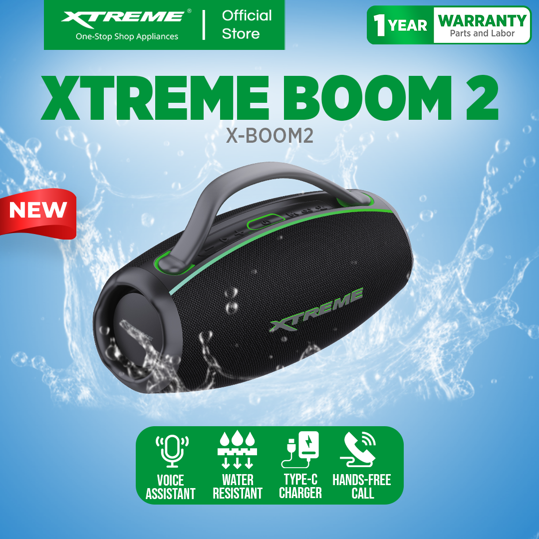 XTREME X-BOOM2 IPX6 Water Resistant PORTABLE TWS SPEAKER WITH EQ Bass Boost and SUB-WOOFER (X-BOOM2)