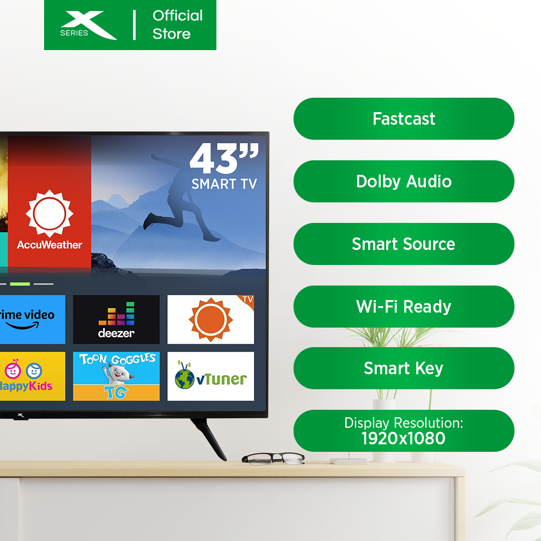 X-SERIES 43 inch LED TV Digital Smart Full HD Slim Bezel with Free Wall Bracket | MF-4300VX